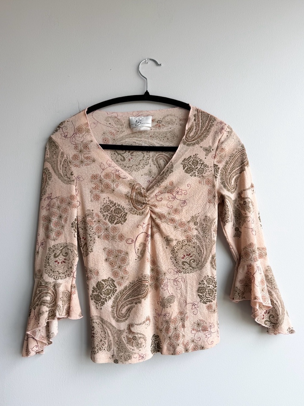 Byer California Paisley V-Neck Twist-Front Top